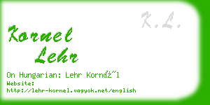 kornel lehr business card
